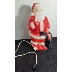 Small Vintage Christmas Blow Mold Santa Claus 1968 Empire & Cord With No Clip